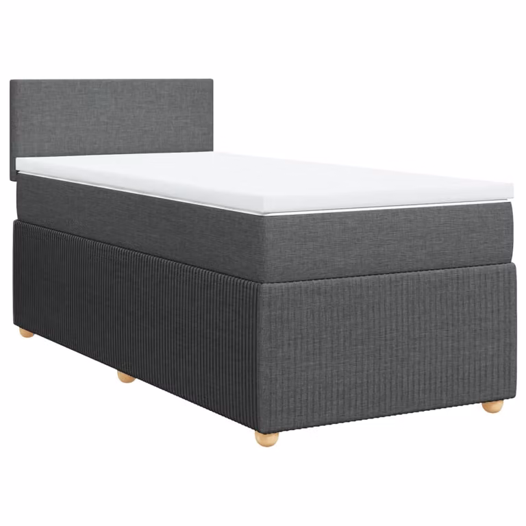 Giroletto a Molle con Materasso Grigio Scuro 90x190 cm Tessuto
