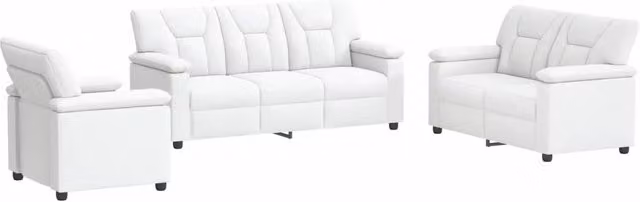 Set di divani 3 pcs Bianco Similpelle 3430549