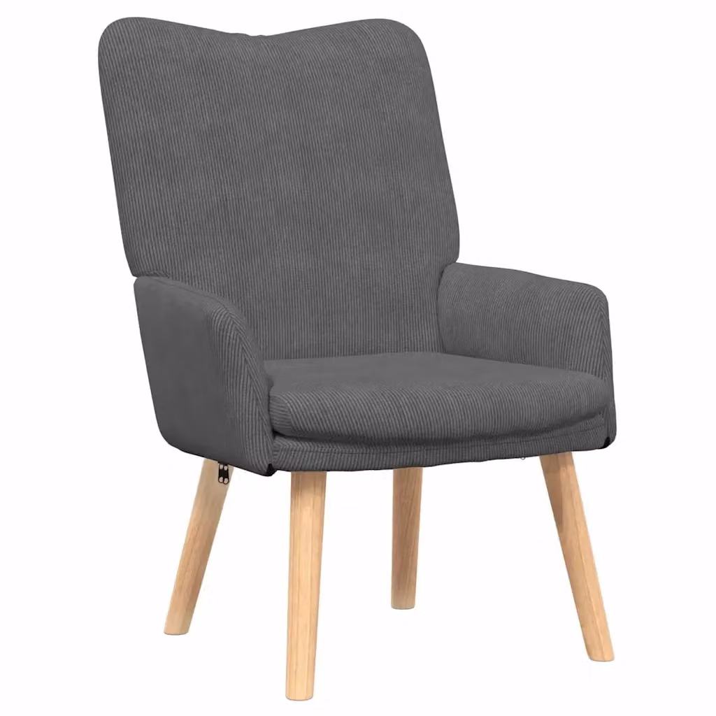 Poltrona relax moderna in tessuto grigio con braccioli e struttura in legno L: 63 cm, P: 67 cm, H: 94 cm – 2