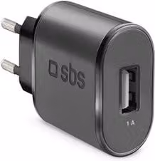Caricabatterie da muro Sbs USB Type-A 5W Nero TETR1USB1A
