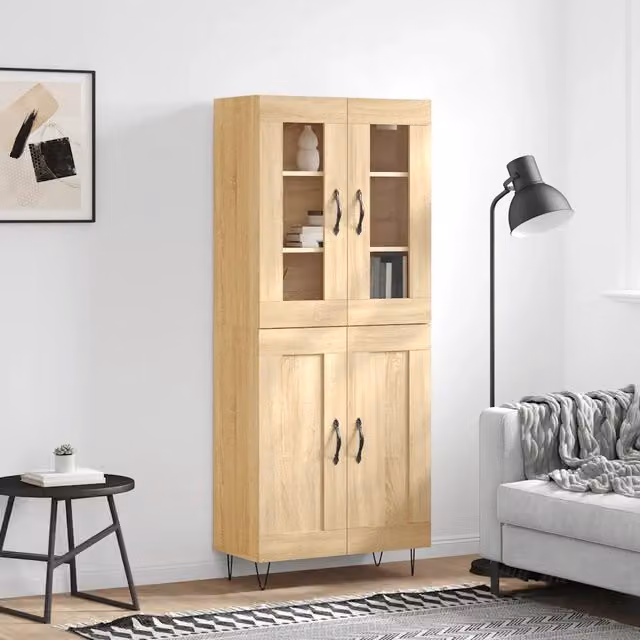 Credenza Rovere Sonoma 69,5x34x180 cm in Legno Multistrato 3198372