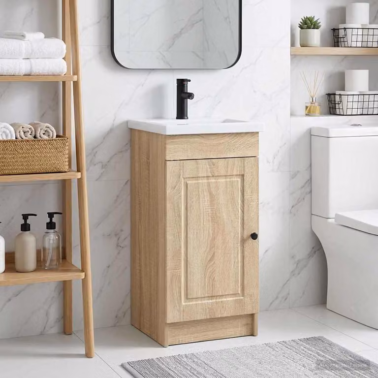 Mobile da bagno con lavabo vidaXL in Rovere Sonoma, L 42 cm x P 40 cm x H 84,5 cm