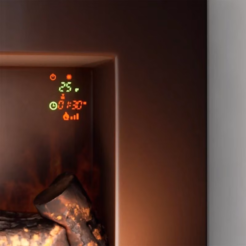 Caminetto elettrico da parete Cecotec Ready Warm 2200 Curved Flames nero con effetto vetro – 2