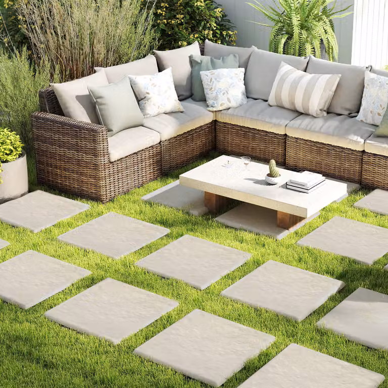 Set di pietre da passo decorative per giardino Costway in plastica, resistenti alle intemperie, Beige e Grigio