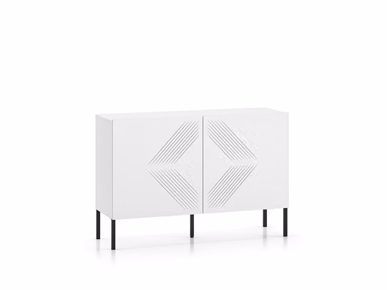 Cassettiera a doppia anta ADELE 2 - bianco / nero