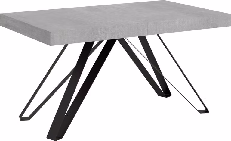 ITYHOME - Tavolo allungabile 160/420X90 cm Terium cemento gambe antracite