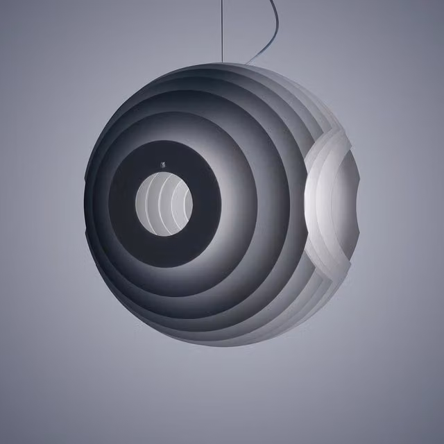Lampada a sospensione Foscarini Supernova bianca in alluminio e plastica con altezza regolabile