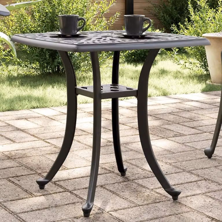 Maison Exclusive - Tavolo da giardino nero, 53x53x53 cm, in alluminio pressofuso