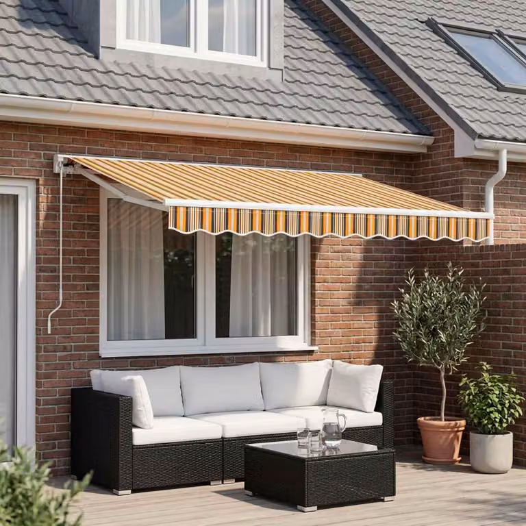 Maison Exclusive - Telo di ricambio per tenda da sole, dimensioni 2,5x2 metri, a righe arancioni e nere