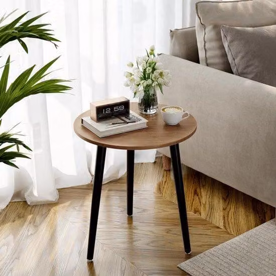 Tavolino rotondo in legno, stile scandinavo, diametro 42 cm, altezza 51 cm, con piedini antiscivolo, capacità di carico 20 kg, ideale per il soggiorno