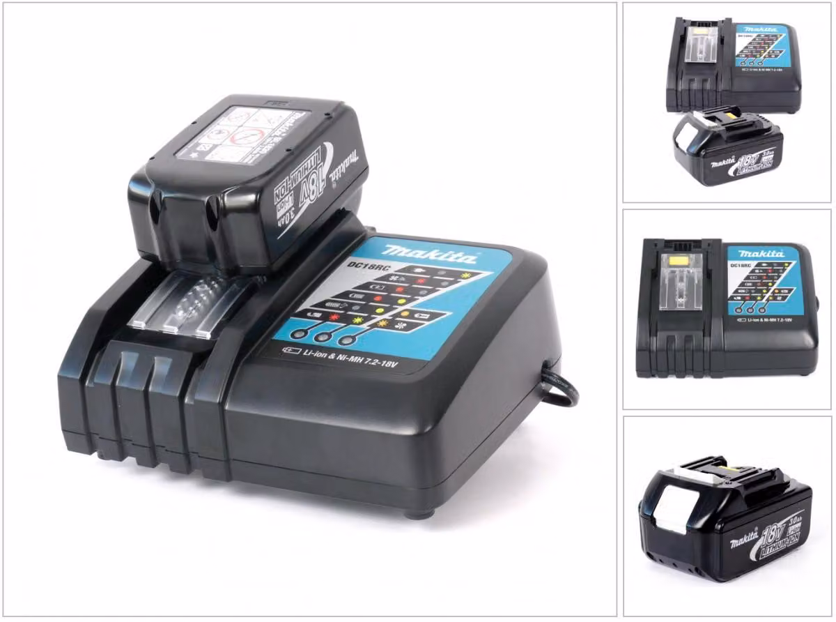 Makita Power Source Kit 18V con: 1x Batteria BL1830B 3,0Ah + Caricabatterie DC18RC