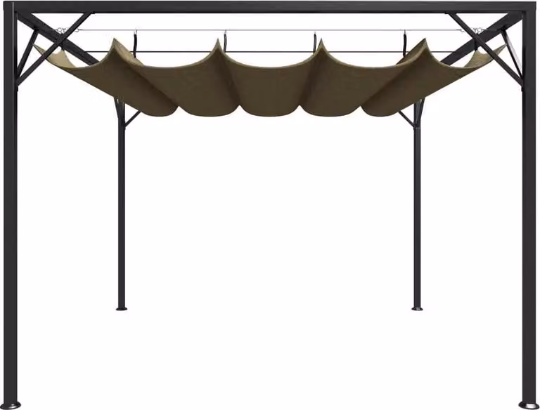 Gazebo da Giardino con Tetto Retrattile 3x3 m Talpa 180 g/m²