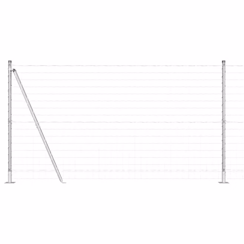Recinzione Euro vidaXL in acciaio zincato argento con base in calcestruzzo L: 25 m, H: 1,2 m – 2
