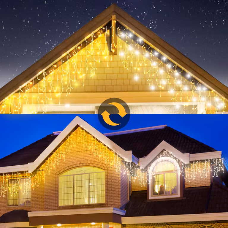 Tenda luminosa a LED, 30 metri, 1200 LED, luce bianco caldo/bianco freddo, controllo tramite app e telecomando