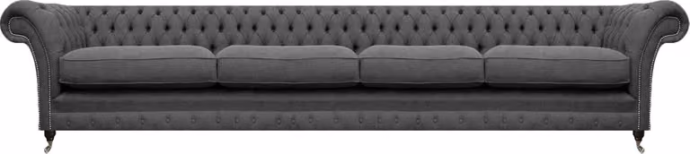 Sofa Viersitzer Couch Chesterfield Grau Polstermöbel Wohnzimmer Chesterfield