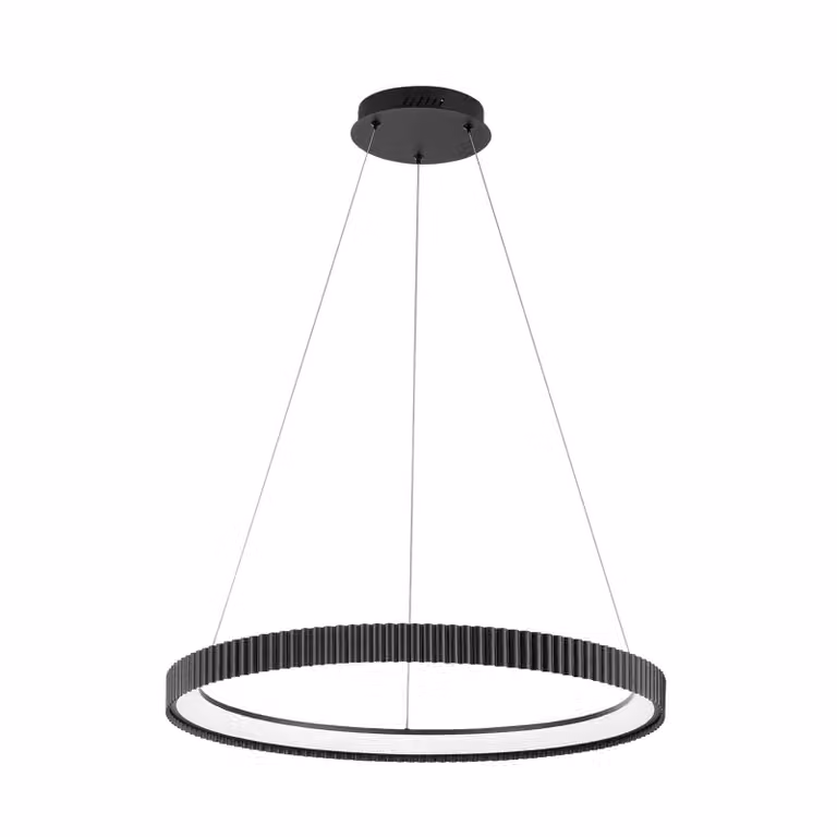 Luce Ambiente Design Lampada LED a sospensione Niike, nera, Ø 70 cm, metallo, CCT Niike, Nero, Soggiorno / Sala da pranzo, Metallo, Moderno