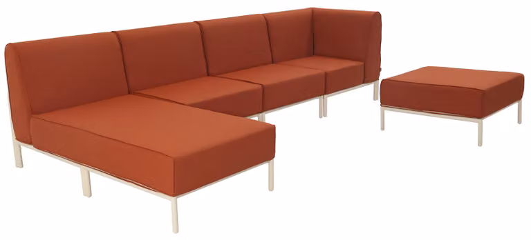 Set modulare di mobili da giardino bassi 5 posti terracotta - Oviala Patio