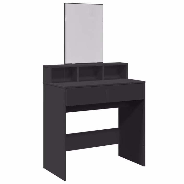 Toeletta con Specchio Nero 80x41x144,5 cm