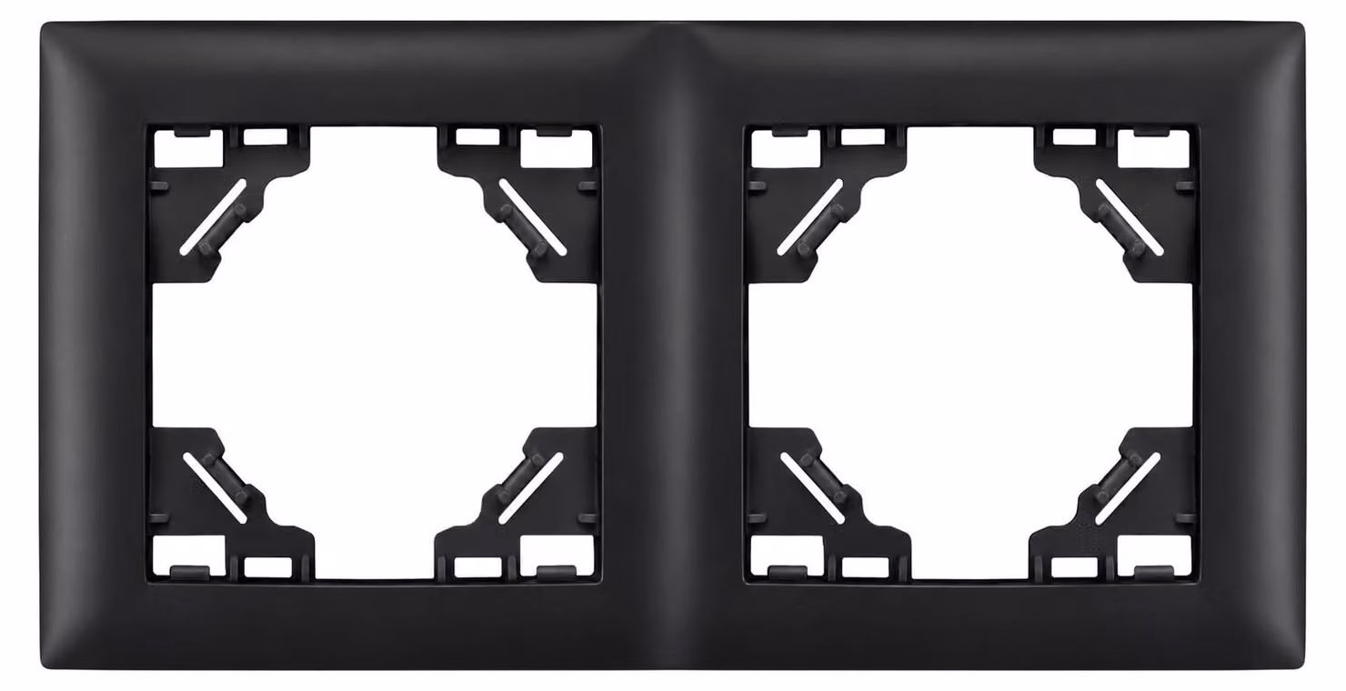 Placca Doppia Per Prese Toolight Jhn014-2F Black