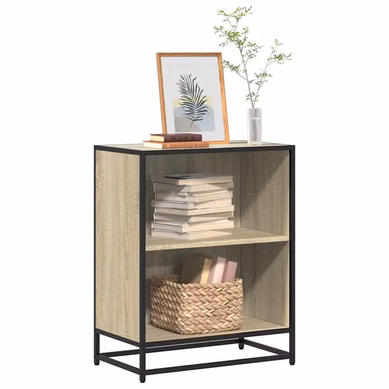 Libreria Industrial vidaXL in Legno e Metallo, Colore Marrone, L 60 cm x P 35 cm x H 76 cm