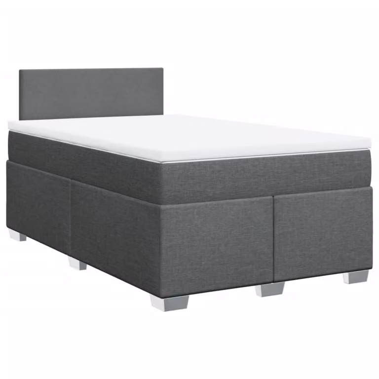 Giroletto a Molle con Materasso Grigio Scuro 120x190cm Tessuto