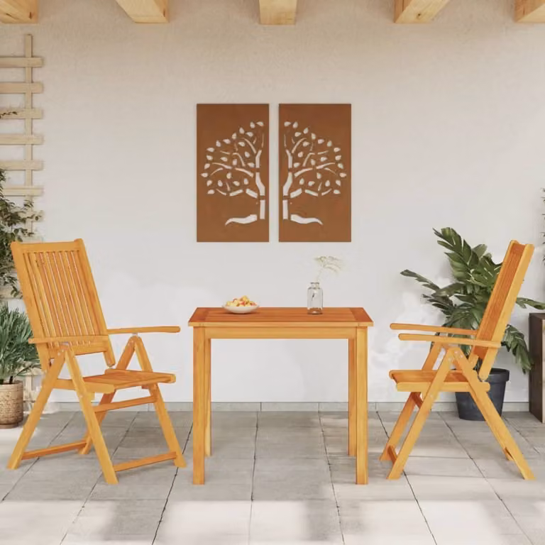Maison Exclusive - Set da Pranzo per Giardino 3 pz 85x85x74 cm in Legno Massello di Acacia