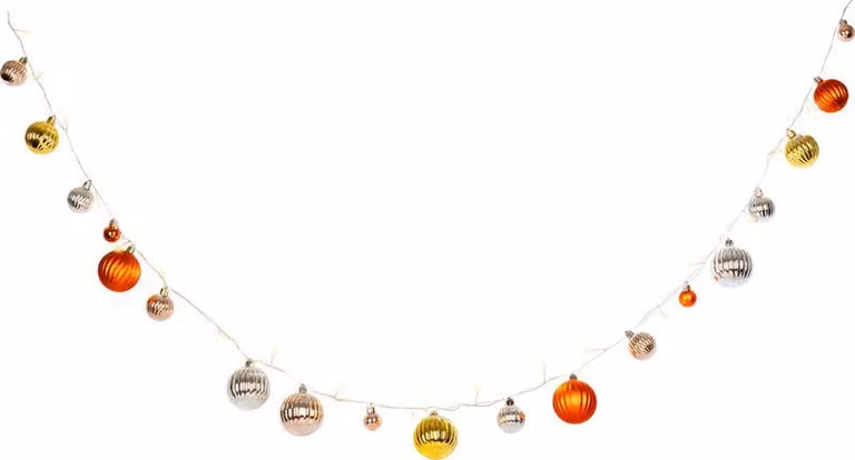 Catena luminosa MagicHome Natale Ball, 20x LED bianco caldo, con sfere, 2xAA, luce fissa, illuminazione, L-1,9 m