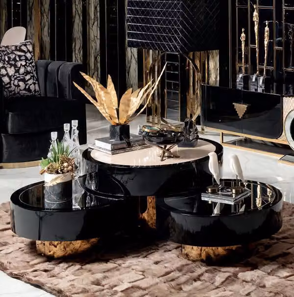 Couchtisch Schwarz Luxus Modern Wohnzimmer Modern Dunkles Holz Design Ästhetik