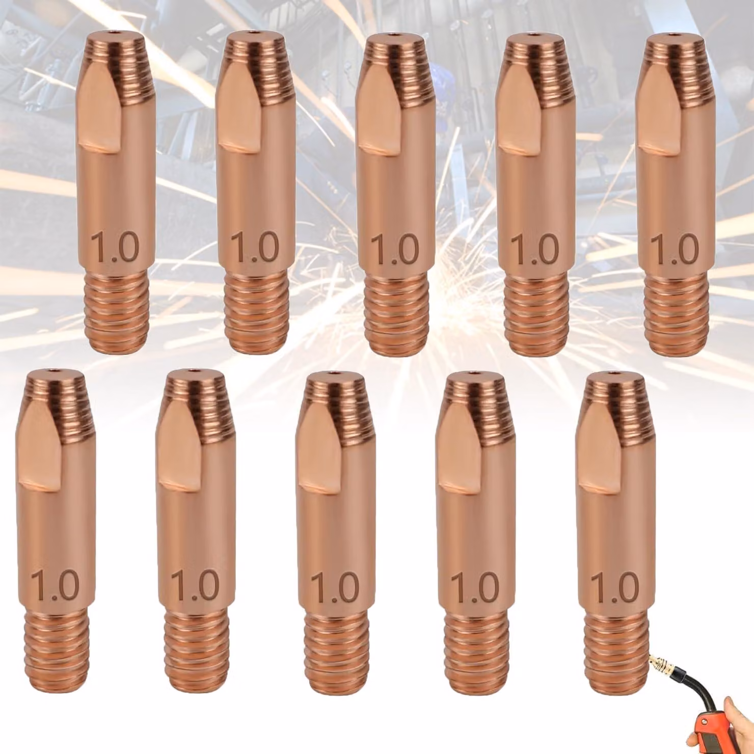 10 contatti in rame M6 per saldatrice MIG/MAG