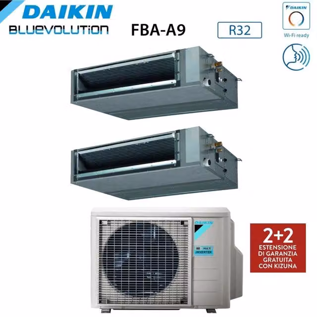 Condizionatore Dual Split Canalizzato Daikin FBA-A 18+18 con 3MXM68A R-32 con Wi-Fi Opzionale Classe Energetica A+++