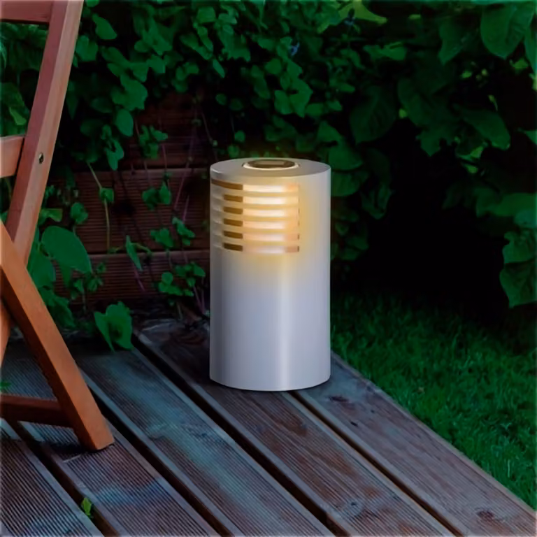Luce solare a LED per sentieri - circa Ø 20 cm x 35 cm - luce da giardino in metallo / plastica