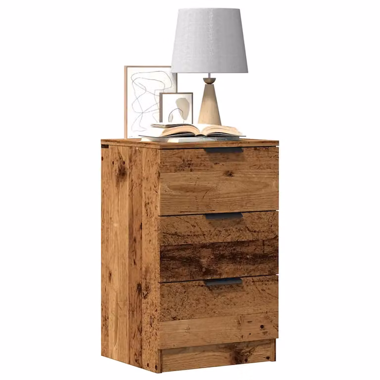 Comodino sospeso vidaXL in legno e metallo, colore marrone, L: 40 cm, P: 36 cm, H: 65 cm