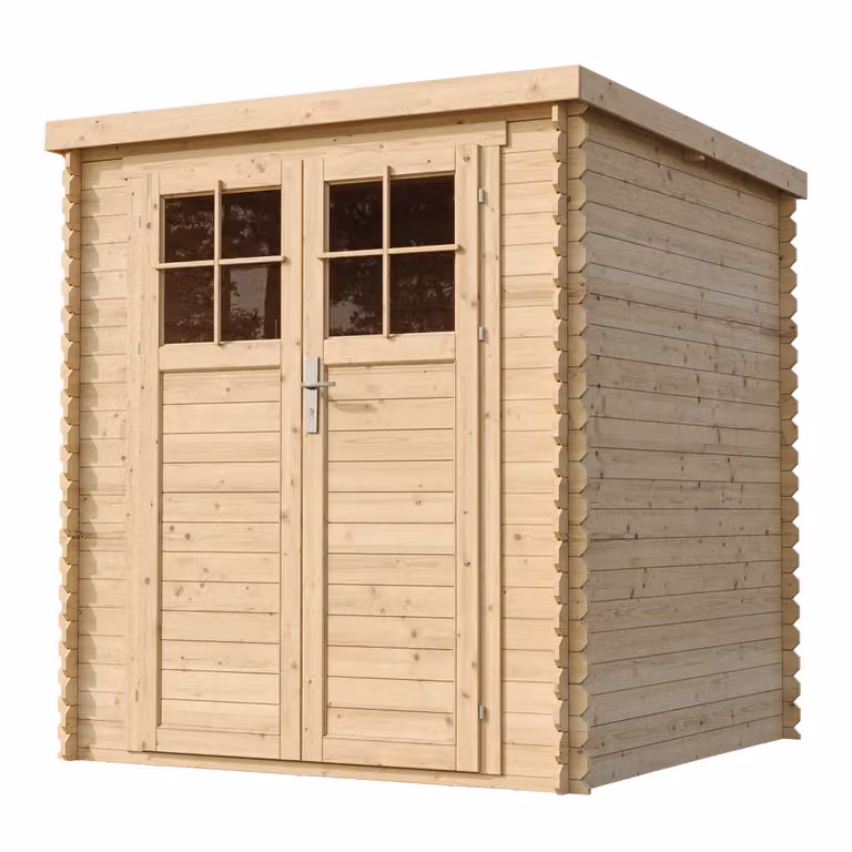 Casetta da giardino in legno CON PAVIMENTO IMPREGNATO, porta con serratura - L204xL204xH200 cm-3,53 m2 -Timbela M309F+M309G