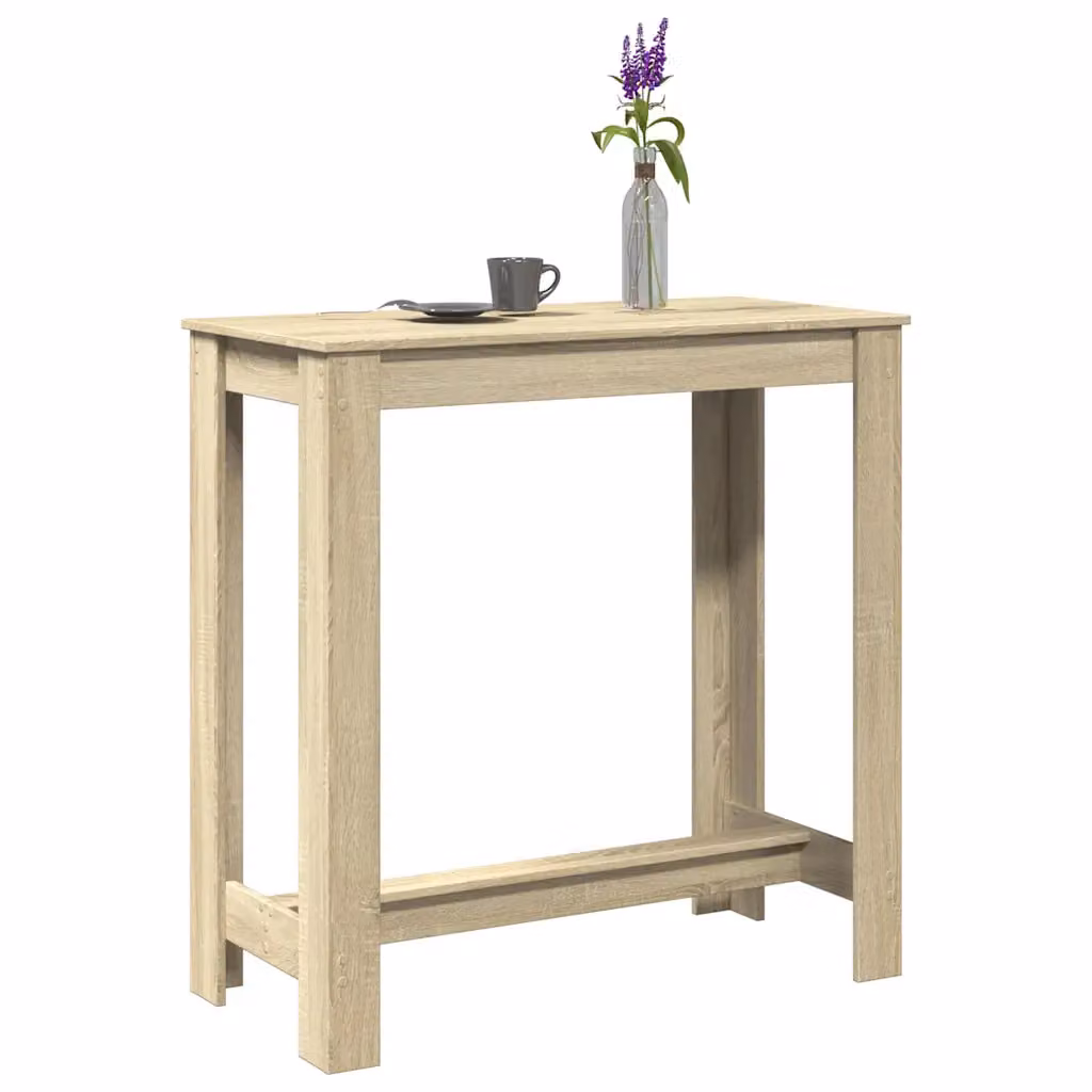 vidaXL Tavolo da Bar Moderno in Legno Multistrato, Colore Marrone e Beige, L: 102 cm, P: 50 cm, H: 103,5 cm