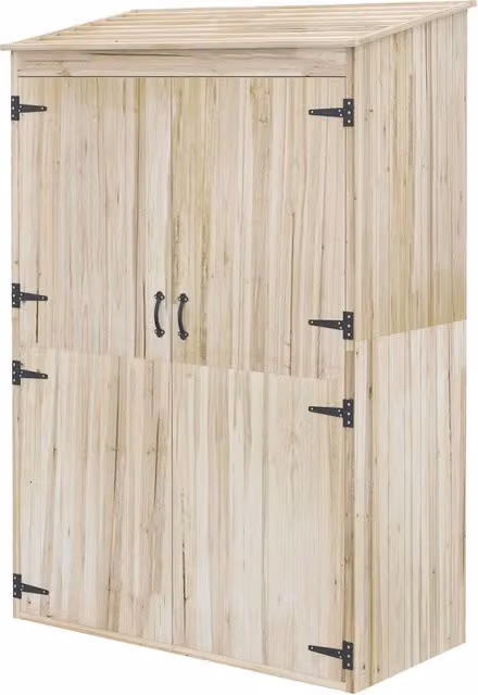 Casetta da Giardino in Legno di Abete ¨C zephmum ¨C Naturale 120x57x183cm
