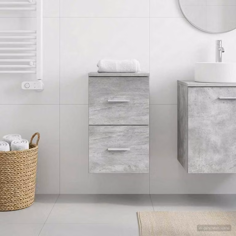 Armadio da bagno moderno vidaXL In-between Grigio Cemento L: 30 cm, P: 44,5 cm, H: 50 cm