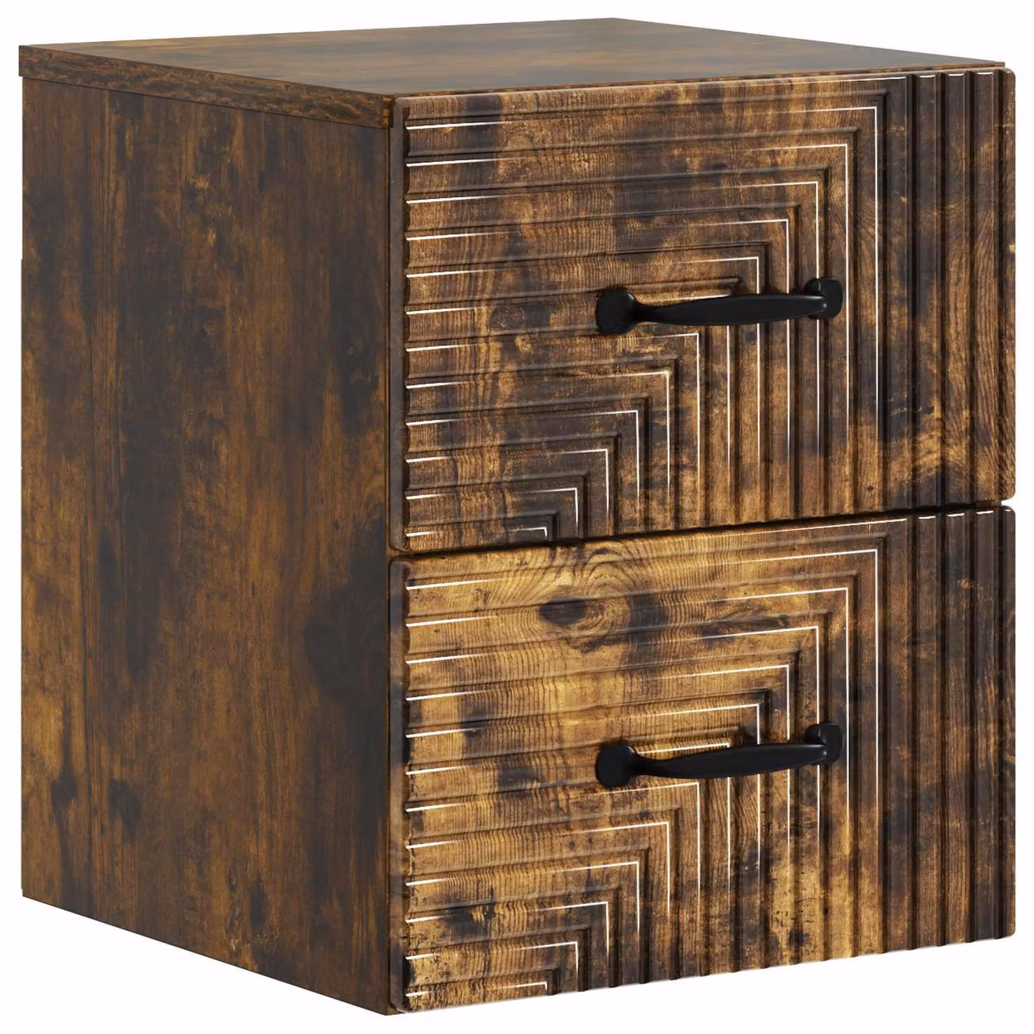 Mobiletto da notte a muro Rovere Fumo 34,5 x 33 x 40 cm