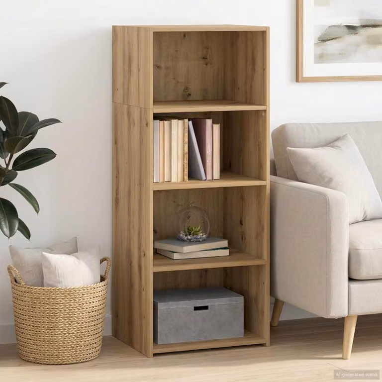 Credenza moderna vidaXL in rovere marrone con ripiani interni L: 50 cm, P: 41 cm, H: 124 cm