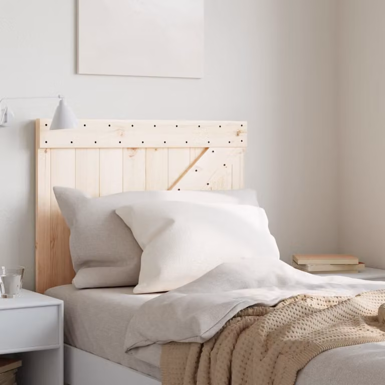 Testiera per letto vidaXL in legno massello di pino rustico, L: 80 cm, H: 104 cm