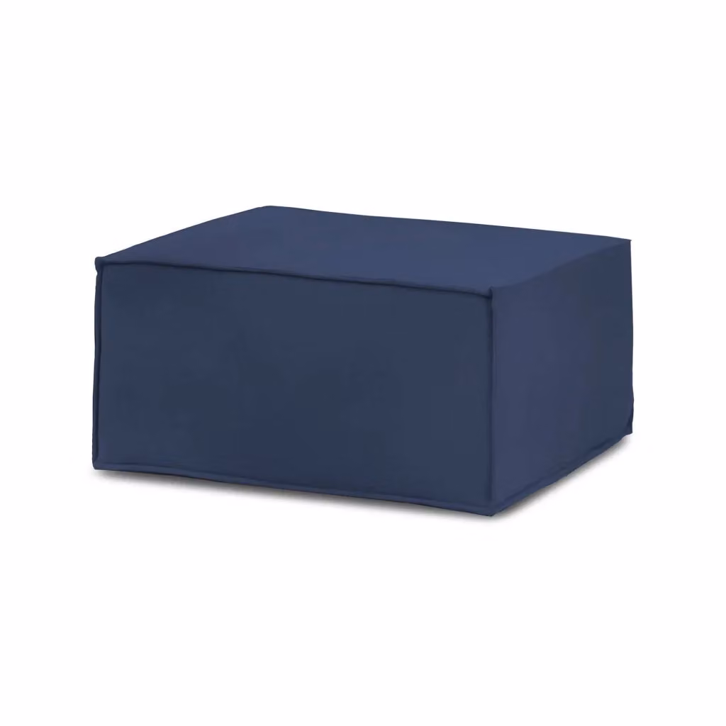 Pouf Avolasca Talamo Italia, Poltroncina relax imbottita in tessuto blu, L: 80 cm, P: 70 cm, H: 43 cm – 2