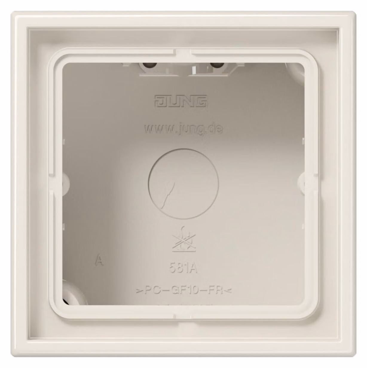 Jung tappo a parete 1-gang con cornice sagomata LS 581 A W