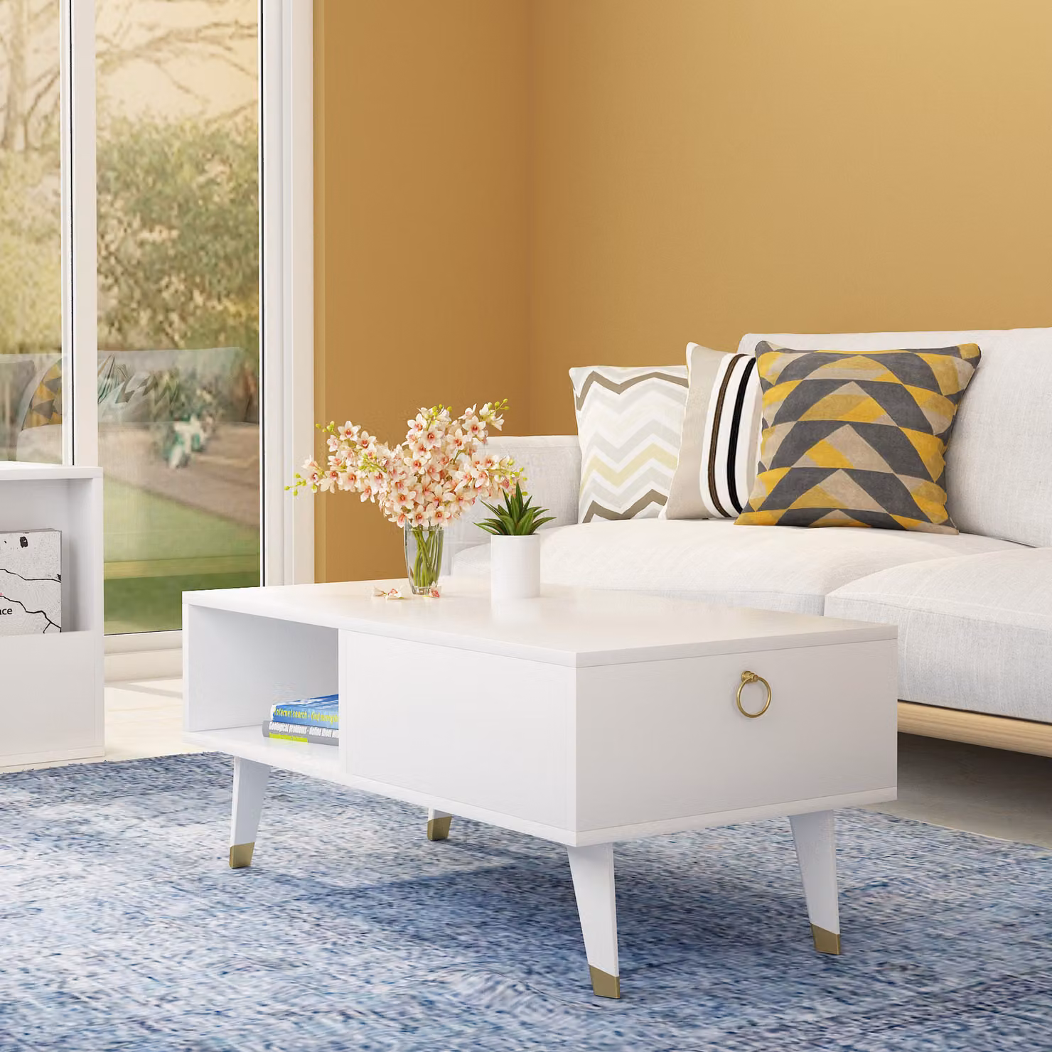 Skye Decor, Delux - Bianco, Tavolini da salotto, Bianco, 90 x 42,4 x 45 cm