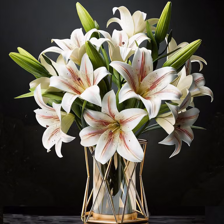 Fiori artificiali - Set da 6 - Realizzati in PVC