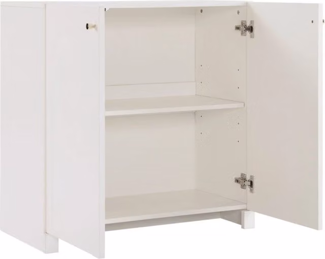 Mobiletto con 2 Ante Beige Crema in Truciolato 80x40x80 cm con Sicurezza Antiribaltamento
