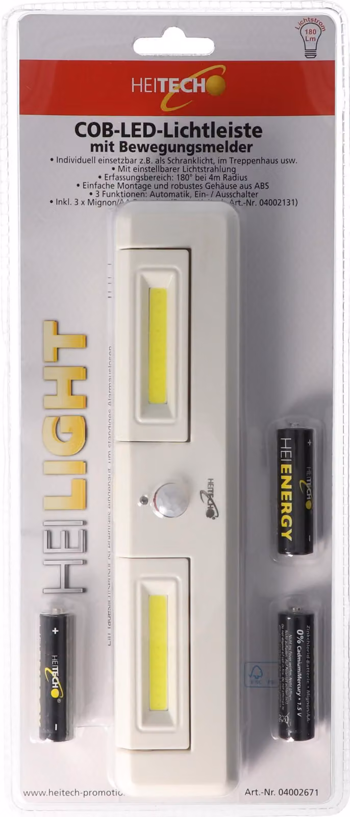Striscia luminosa a LED COB con rilevatore di movimento, ideale per l'illuminazione di armadi, scale, mobili da cucina, fascio luminoso regolabile
