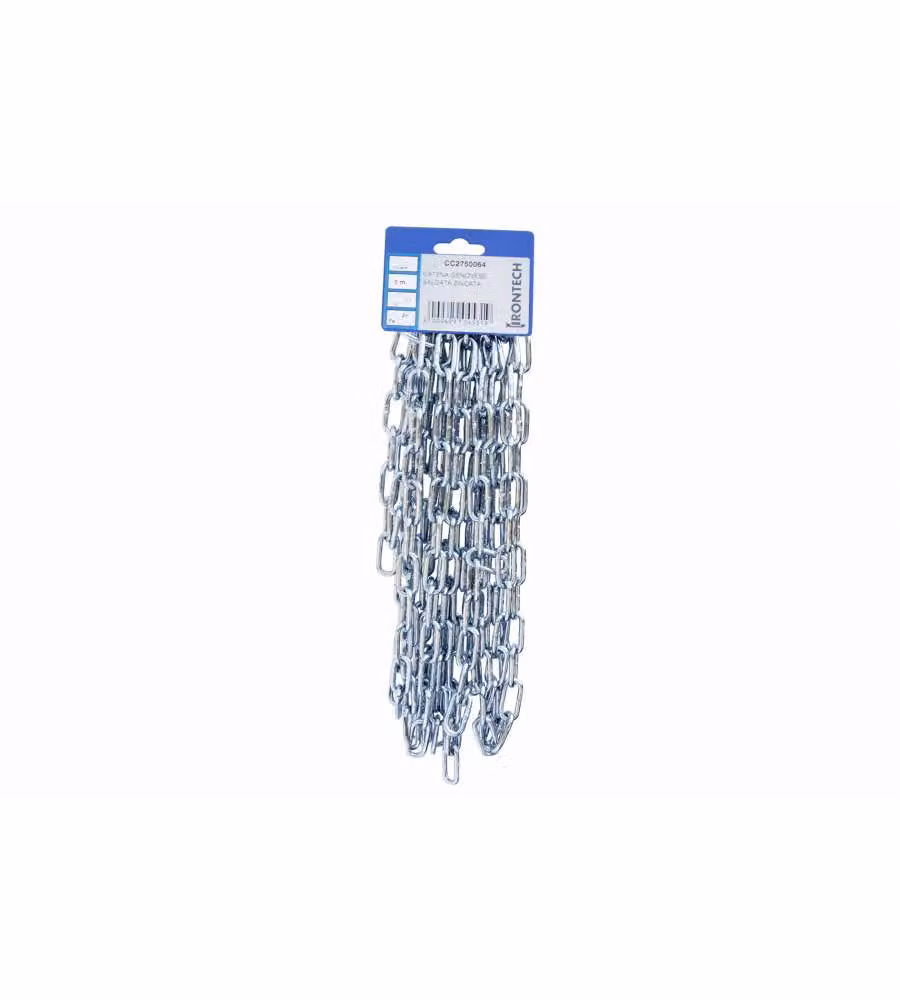Catena genovese pretagliata Diam. 4 mm. in acciaio zincato 5 mt.