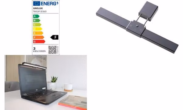 UNiLUX 400140802 Lampada LED per notebook - nera, sensore di luce
