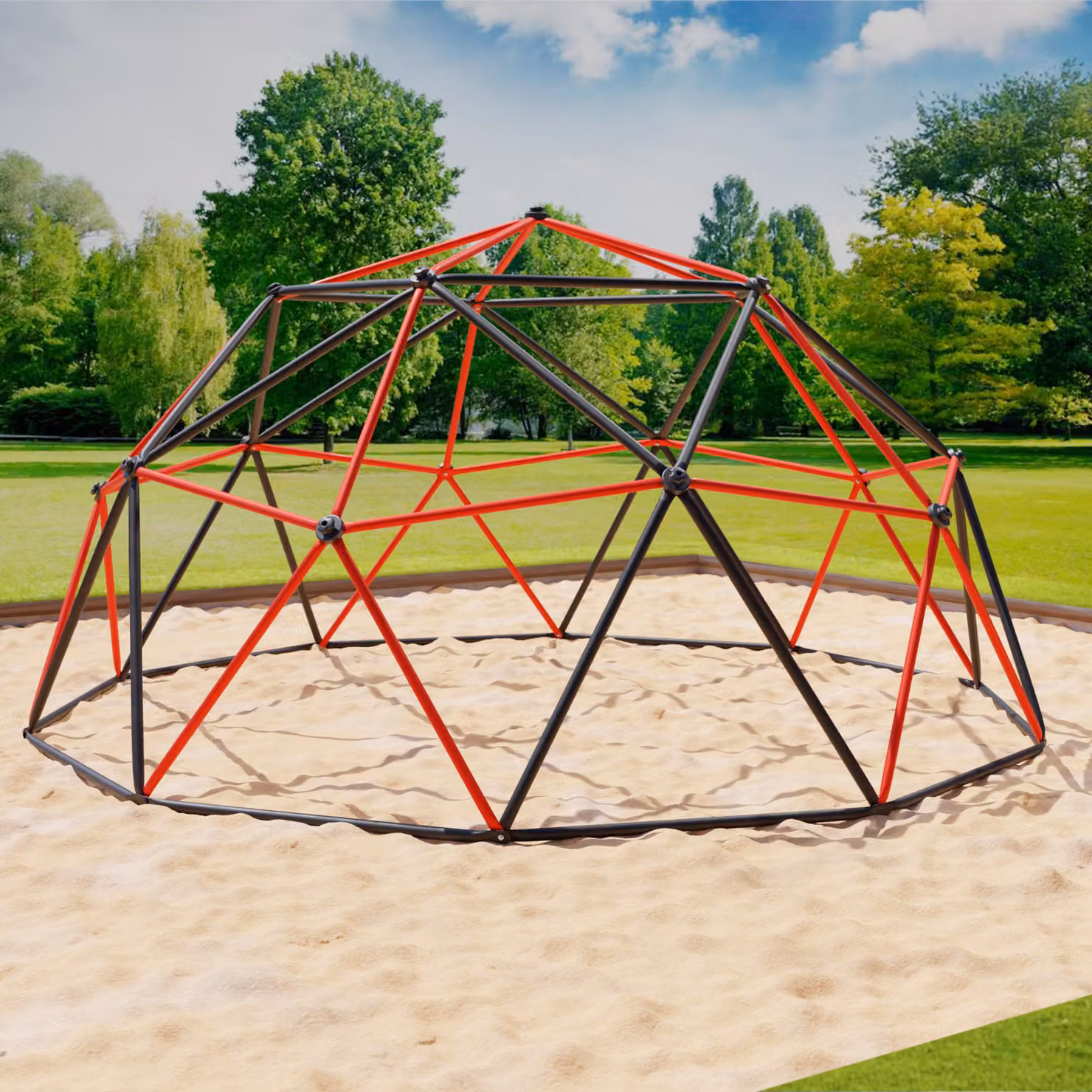 Struttura di arrampicata 360x360x180cm DomeClimber cupola di arrampicata per bambini Geodome 12FT - antracite/rosso