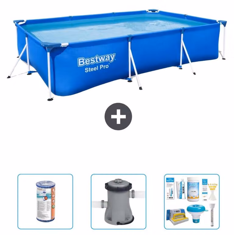Bestway Steel Pro, piscina rettangolare - 300x201x66 cm - 4 pezzi - Modello S22718