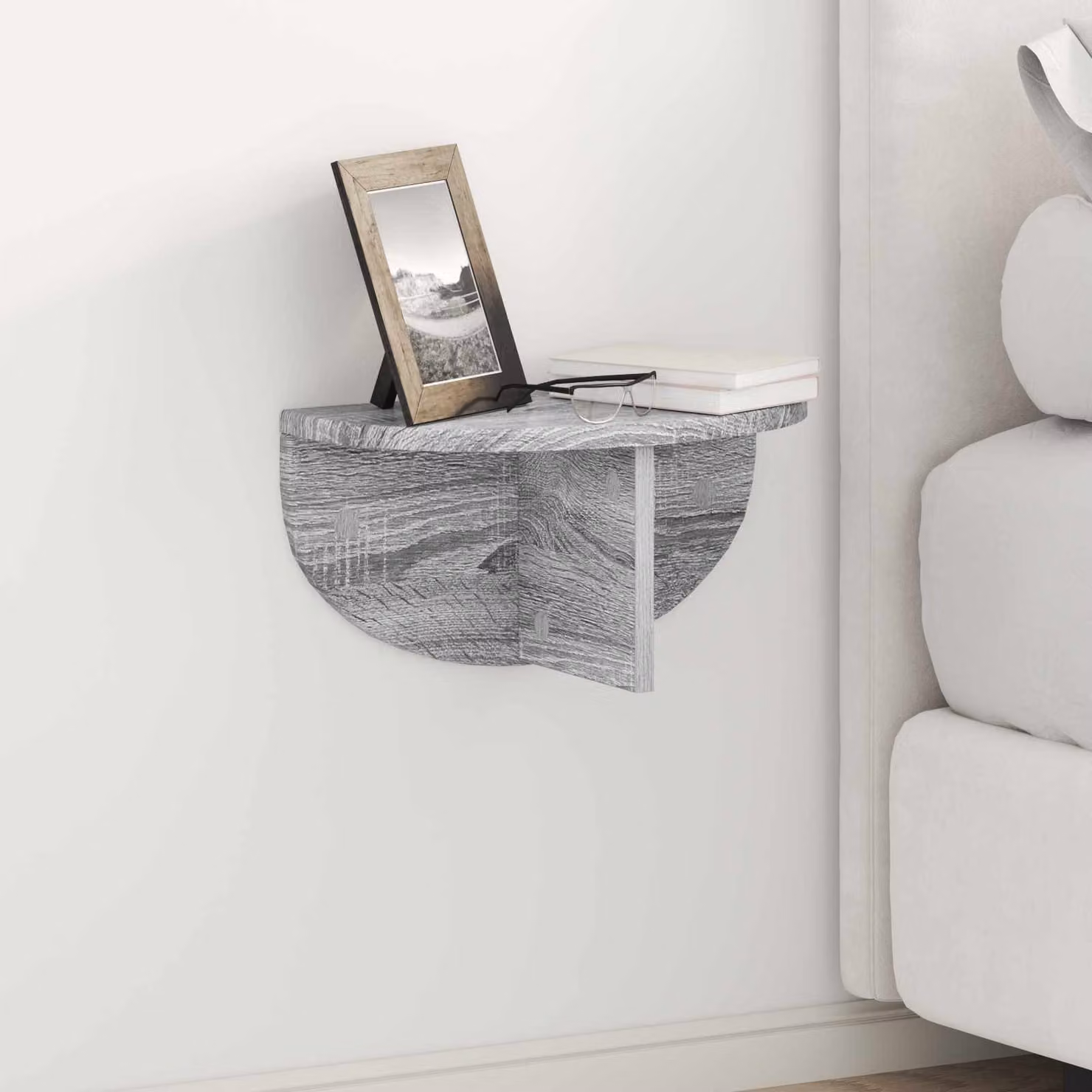 Set di 2 Scaffali da parete vidaXL in MDF Grigio, L 38 x P 19 x H 19 cm